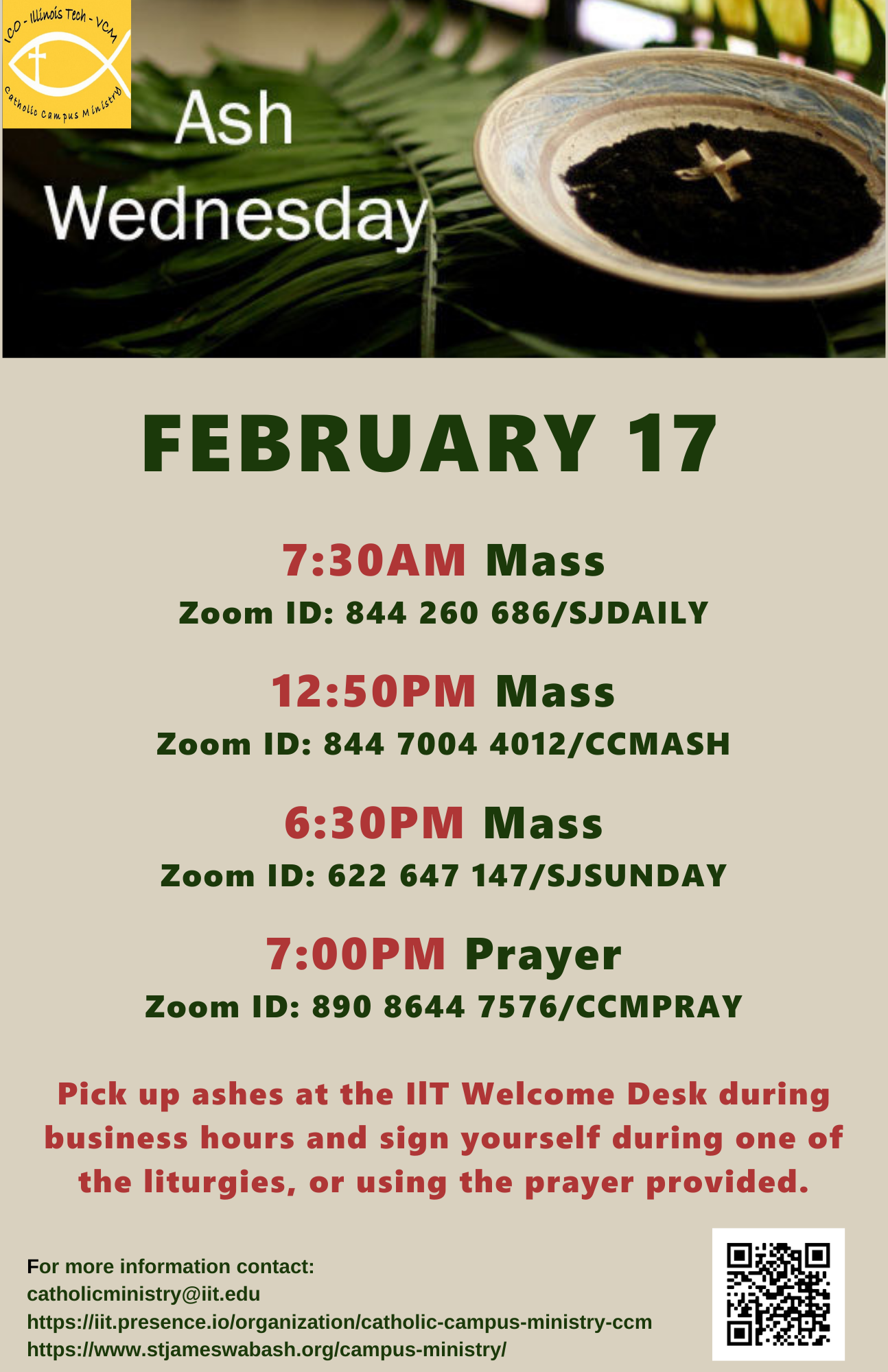 Virtual Ash Wednesday Services February 17