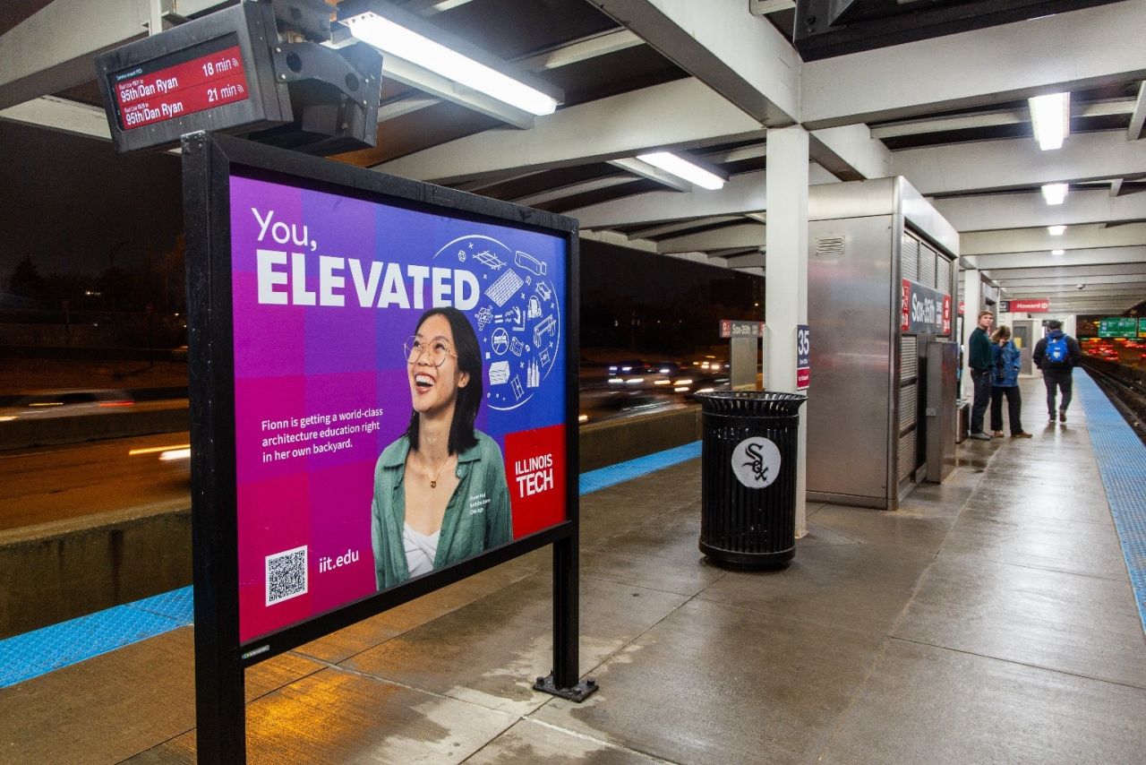 A You, Elevated sign at the 35th Street Red Line stop.