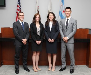 Pictured from left: Joshua Rehak, Nicolette Ward, Ana Montelongo and Michael Zhang. 
